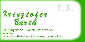 krisztofer barth business card